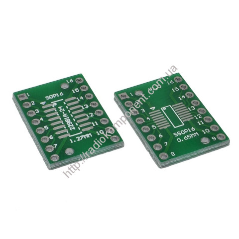 Макетная плата переходник с SOP16 SSOP16 TSSOP16 SOP (0.65/1.27mm) на DIP