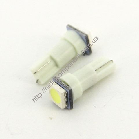 Автолампа T5 5050-1smd 12v белая