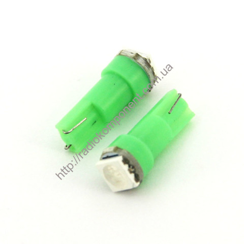 Автолампа T5 5050-1smd 12v зеленая