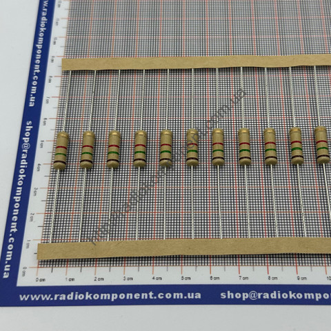 Резистор (+/-5%) 2Вт 1,5 кОм Ø5x15mm (CFR2W1К5J)