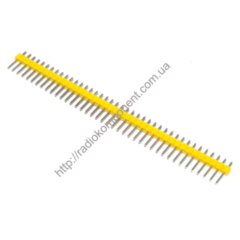 PLS-40 (=DS1021-1x40), male plug 2.54mm yellow