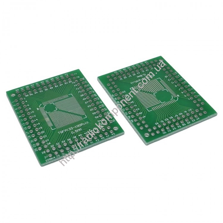 Макетная плата TQFP 32 / 44 / 64 / 80 / 100 шаг 0,5 / 0,8 мм