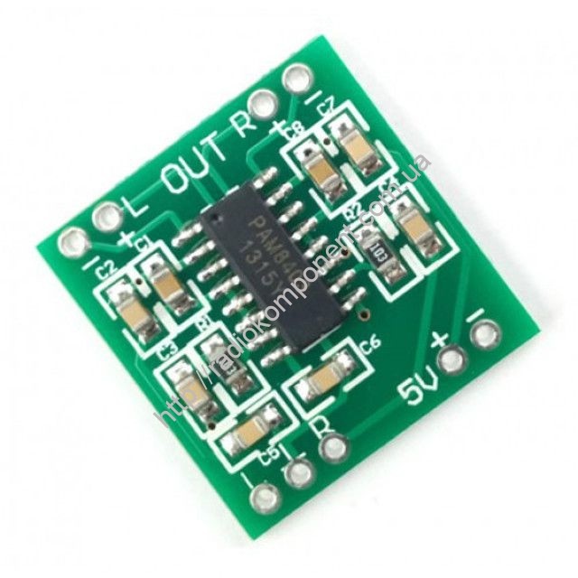 Стерео аудио усилитель 2х3W D-класса на базе PAM8403