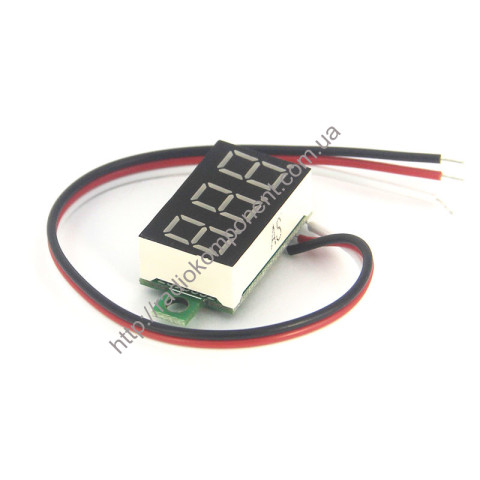 Voltmeter digital 0-30V DC (RED) three wires