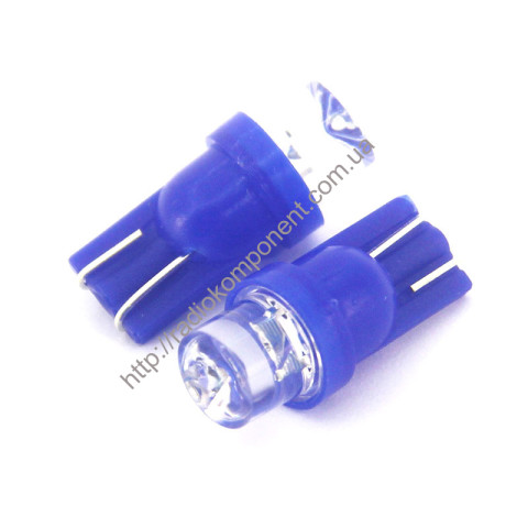 Автолампа T10-вогнутая 1 LED 12v синяя