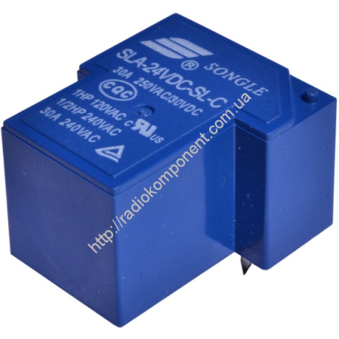 Реле SLA-24VDC-SL-C (T90) 30A 250VAC/30VDC SONGLE