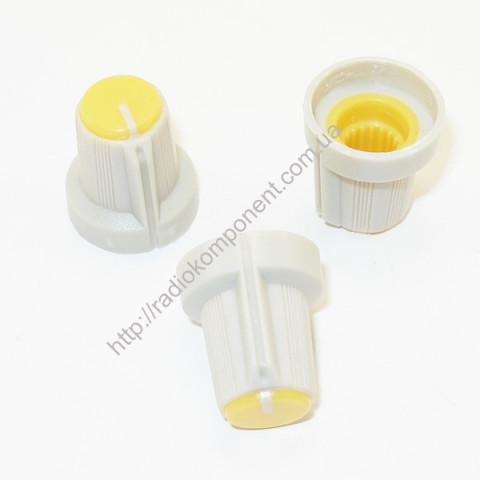 Knob RN-5 for potentiometer grey-yellow