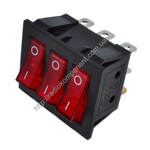 Key switch KCD3 triple with backlight 220V 15A