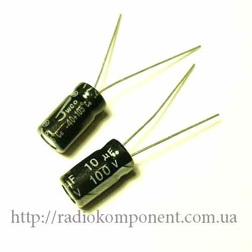 Конденсатор 10mF 100V 6.3x12mm