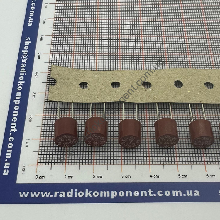 Запобіжник 1A, повільний, D=8,5 мм h=7,2 мм (KLS5-102-5RT-010H)