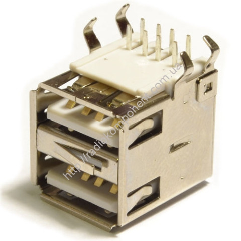 USB-02-2-FD-90 connector, double horizontal socket