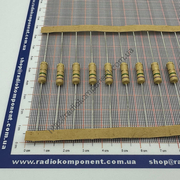 Резистор (+/-5%) 2Вт 7,5 Ом Ø5x15mm (CFR2W7R5J)