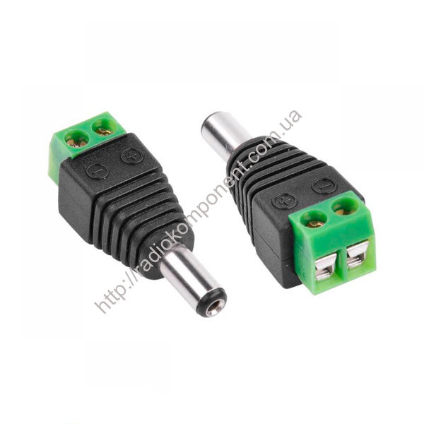 Разъем питания 5,5/2,1мм штекер с клеммной колодкой под винт