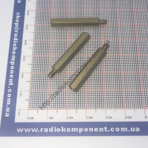Rack hexagonal 28mm height, M3 nut-screw