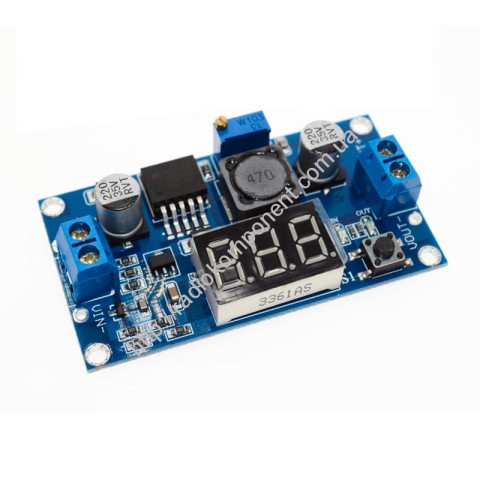 LM2596 DC-DC знижуючий step-down регульований перетворювач з вольтметром