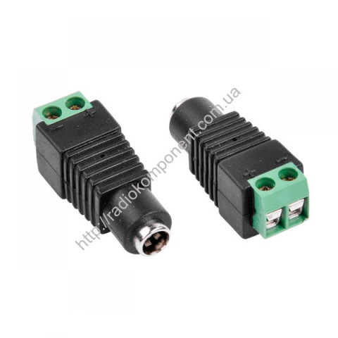 Power connector 5.5/2.1mm socket with screw terminal block