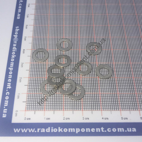 Washer 5 mm flat brass nickel plated