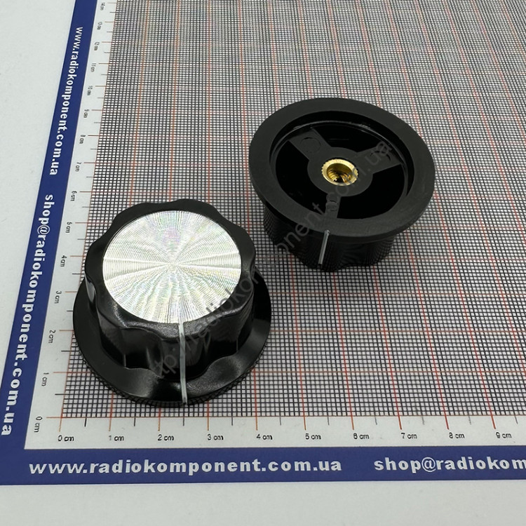 Ручка MF-A05 чорний карболіт з вказівником та металевою вставкою