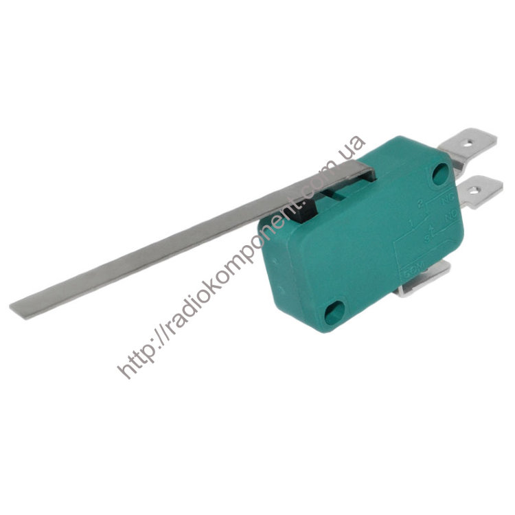 KW1-103-4-B1SA перемикач кінцевий 16А/250V довгий важіль 52мм, 6,3мм клема