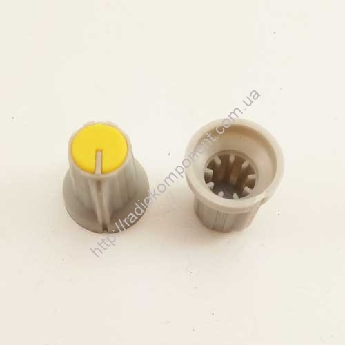 Knob RN-3 for potentiometer grey-yellow