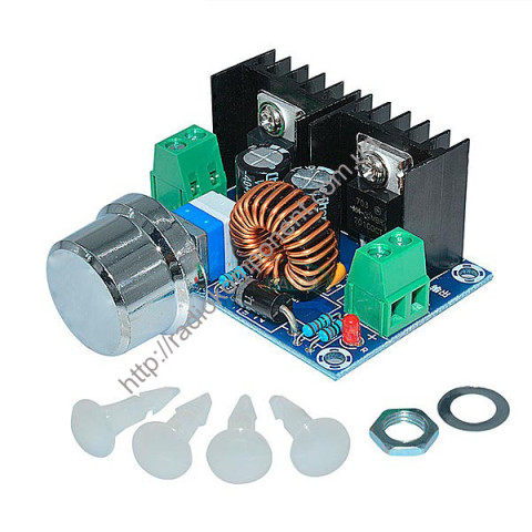 XL4016E1+R знижувальний DC-DC перетворювач з регулятором Uin 4-40V, Uout 1.25-36V, 8A, 180KHz