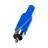 Connector RCA plug on cable blue plastic
