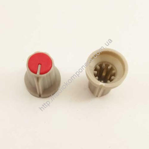 Knob RN-3 for potentiometer grey-red
