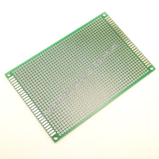 Макетная плата двусторонняя 80х120 мм с металлизацией отверстий 2.54 мм