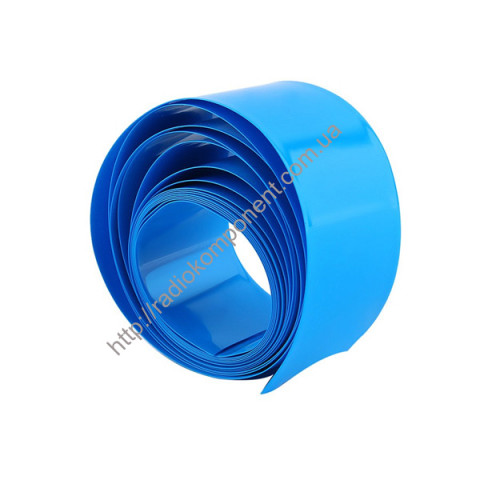 Heat shrink tape, width 30 mm, (diameter 19 mm), blue 1m