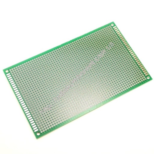 Макетная плата двусторонняя 90х150 мм с металлизацией отверстий 2.54 мм