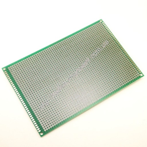 Макетная плата двусторонняя 100х150 мм с металлизацией отверстий 2.54 мм