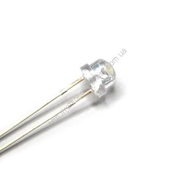 Светодиод 4.8мм розовый прозрачный, линза 120*