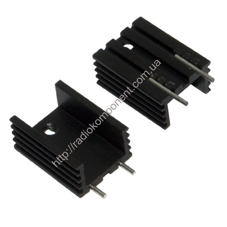 Радіатор TO220 15x10x20 мм із двома ніжками чорний