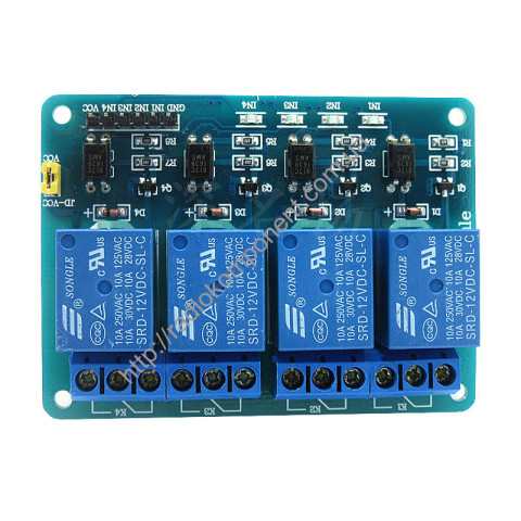 Module 4 relays 12V with optocoupler for ARDUINO