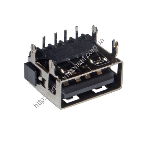 Гнездо USB-A угловое короткое