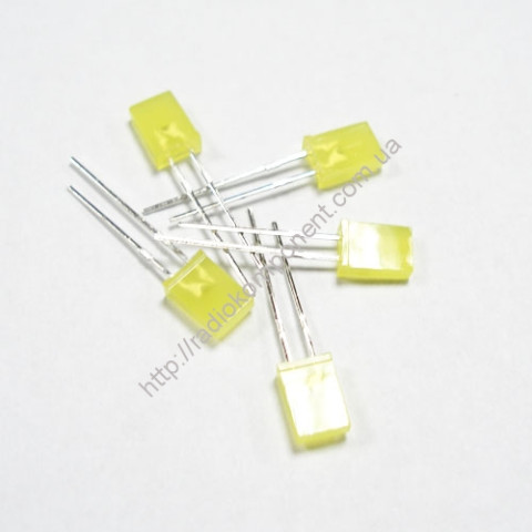 LED 5x2x7mm Yellow matte 80-120mcd