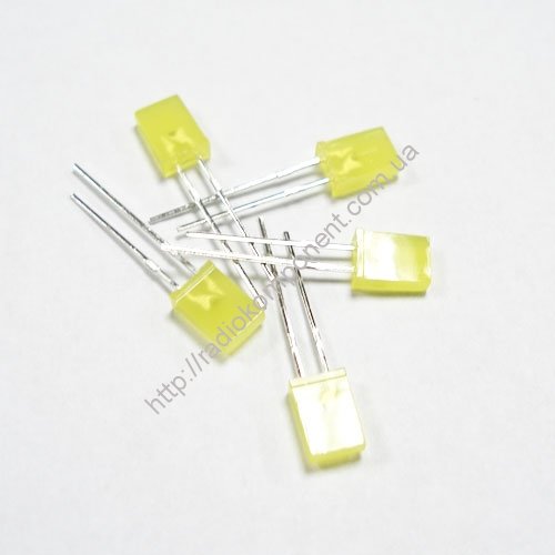 Светодиод 5х2х7mm Желтый матовый 80-120mcd