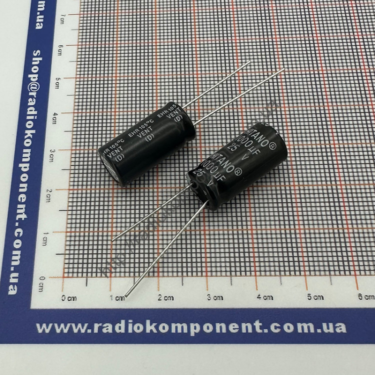 Capacitor 1000uF 25V 10x21mm (EHR102M25BA) Hitano