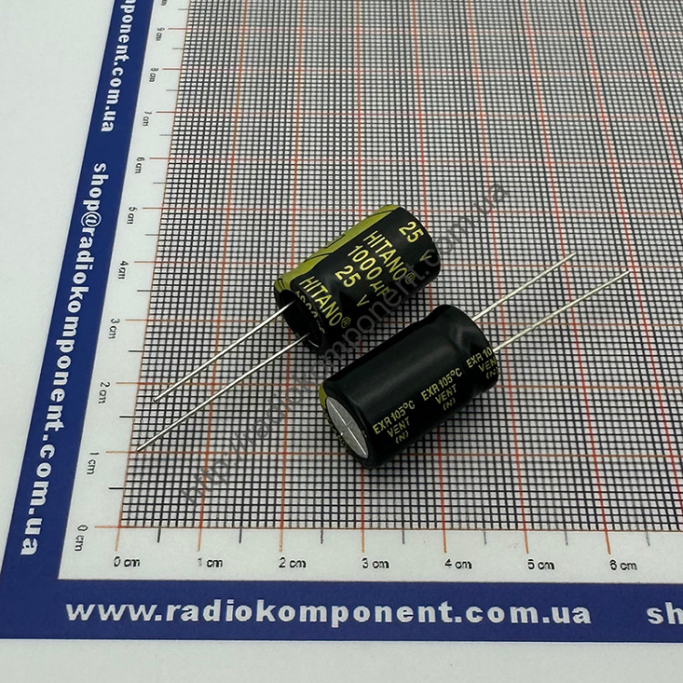 Capacitor 1000uF 25V 13x21mm (EXR102M25B) Low ESR Hitano