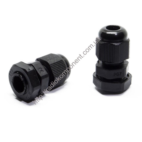 Cable entry, cable entry PG7 black