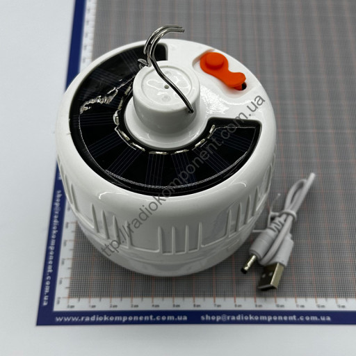 Фонарь на солнечной батарее аккумуляторный SMD 5730 4Вт 6500К 200lm USB