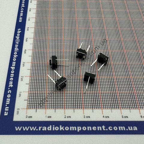 Tact switch 2-pin 6x6x4.3 mm (0.8 mm shaft)