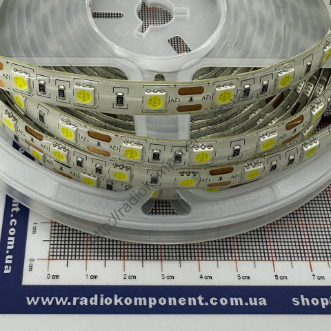 300WF5050-12, (7000-8000К) белая светодиодная лента smd 5050 IP65, 1 метр