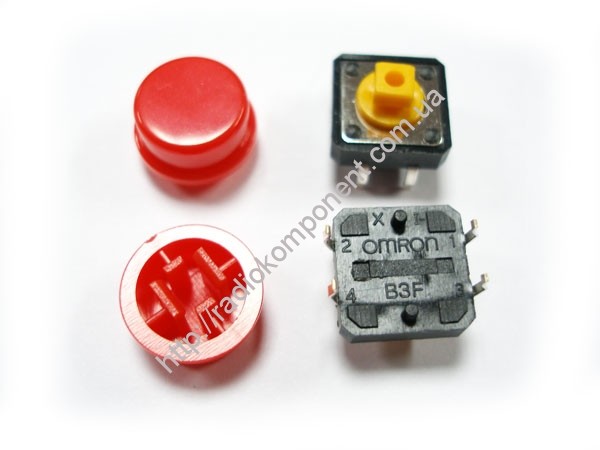 Tact button 12 * 12 * 7.3 mm with cover (red)