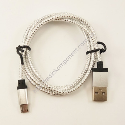 Кабель USB - microUSB в тканевой оплётке, 1м, тип2