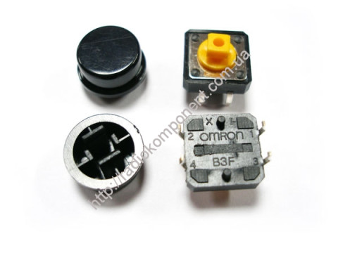 Tact button 12 * 12 * 7.3 mm with cover (black)
