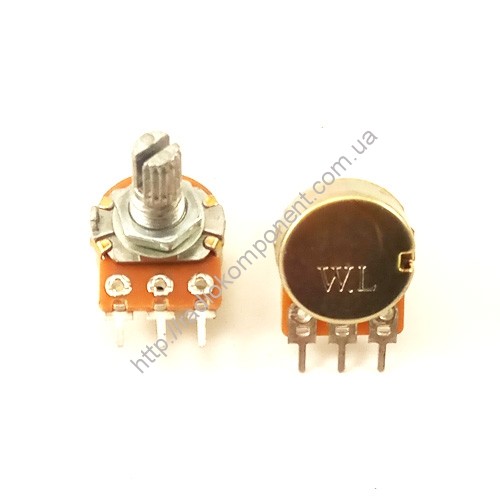 Variable resistor 1 kOhm WH148-1A-2 B 3pin straight, stem L=15mm