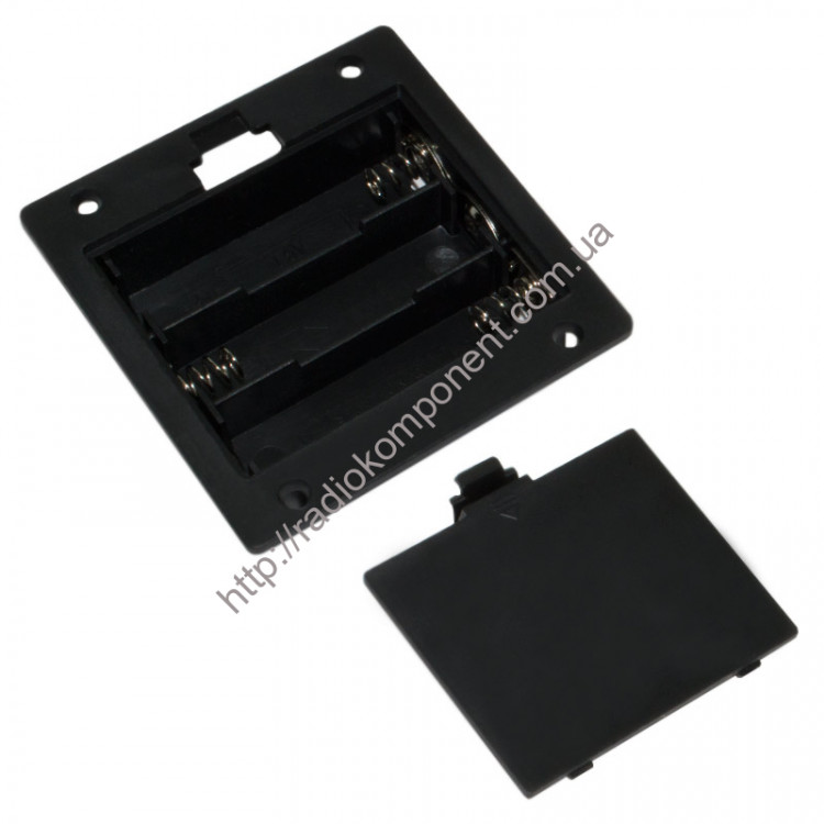 Battery compartment 3xAA with cover and housing flanges