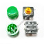 Clock button 12 * 12 * 7.3 mm with cover (green)