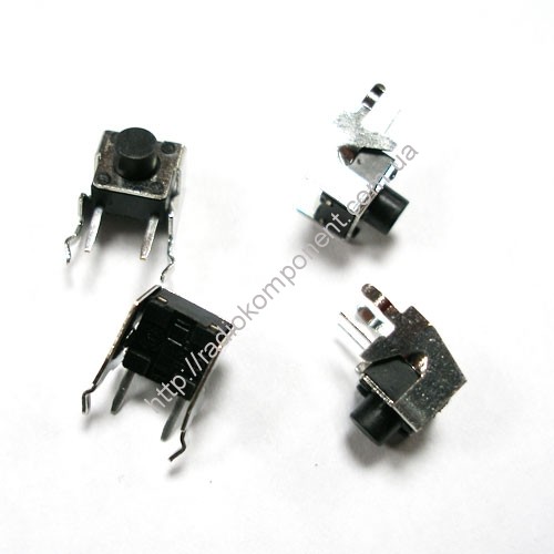 Тактовая кнопка 6х6x6.0мм, боковая, шток 2.5мм